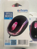 Mouse USB Óptico Com Led Exbom - MS-9 com fio