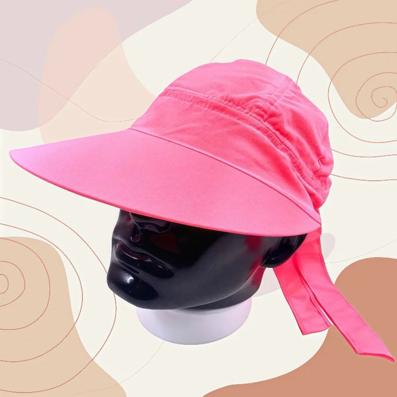 Boné Viseira Feminina Tactel Aba Larga Proteção ao sol