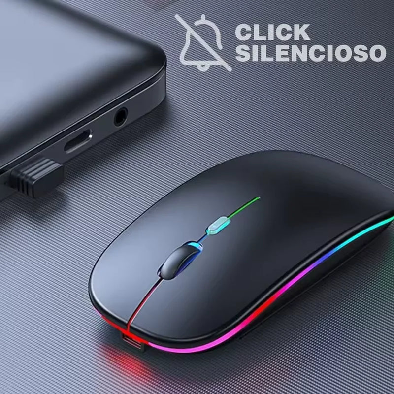 Mouse Wireless Recarregável Led Rgb 2.4 Ghz Sem Fio