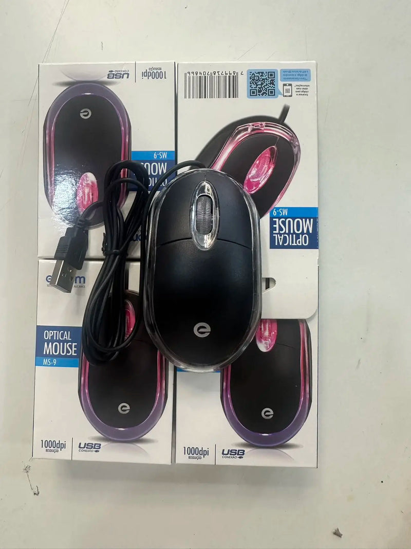 Mouse USB Óptico Com Led Exbom - MS-9 com fio