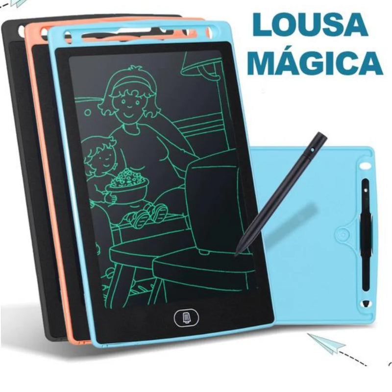 Tablet Lousa Digital Infantil LCD "8.5,10,12” com Caneta - Tablet para Desenho, Escrita e Estudo (Cores Sortidas)