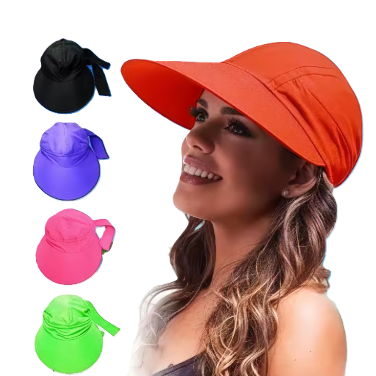 Boné Viseira Feminina Tactel Aba Larga Proteção ao sol