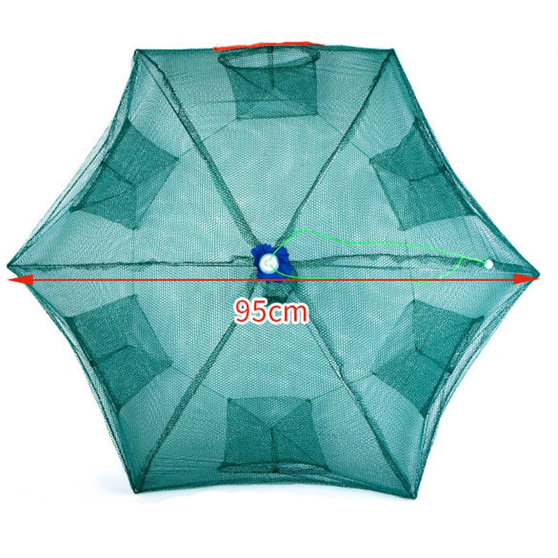 Rede de pescar tipo gaiola com 2 a 12 buracos