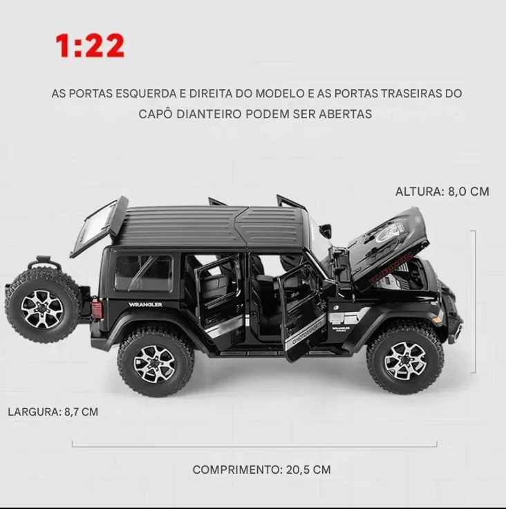 Jeep Wrangler Rubicon 1:22 – A Lenda em Miniatura