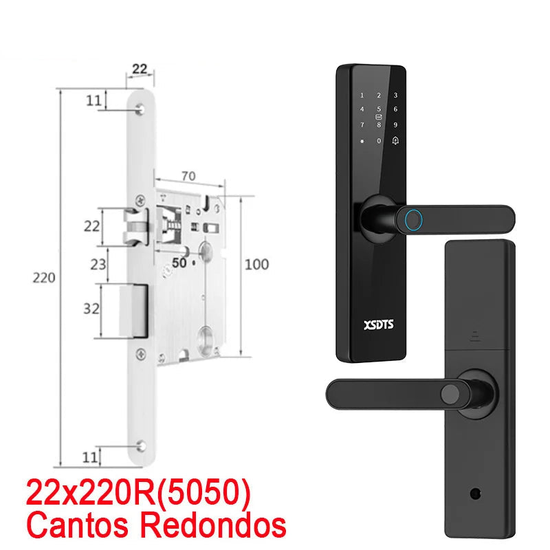 Fechadura Eletrônica com Desbloqueio por: Biometria, senha, cartão ou chave