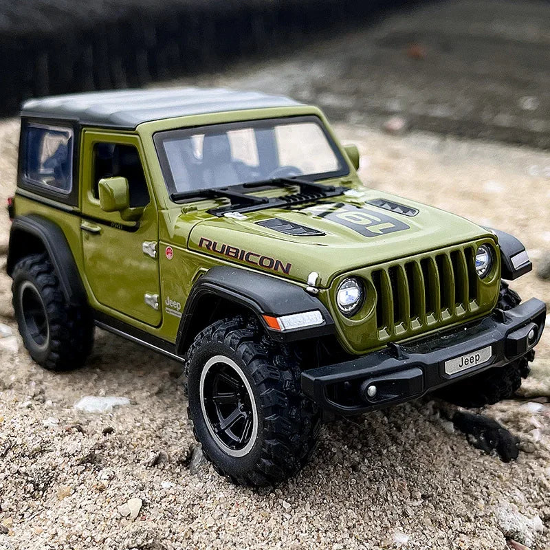 Jeeps Wrangler Rubicon Off-Road 1:32 - Metal Fundido com Som e Luz