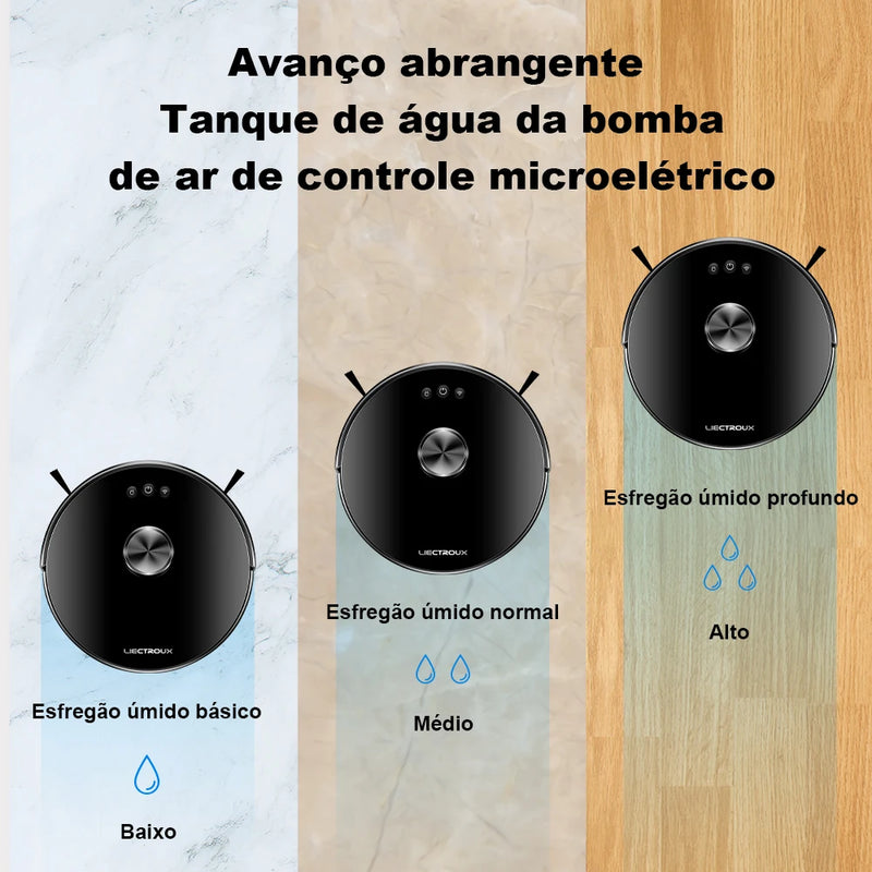 Robô aspirador de pó Liectroux / LILIN XR500,Sistema Lidar Laser LDS