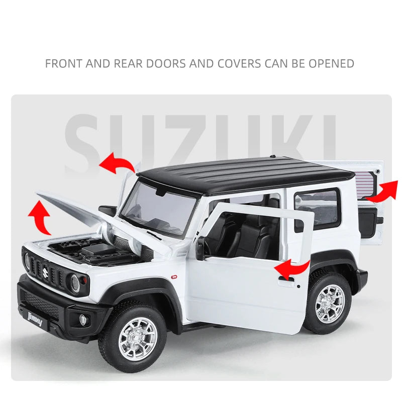 Suzuki Jimny 1:24 - Miniatura de Metal Die-cast com Luzes - Perfeito para Colecionadores e Crianças (4+ anos)