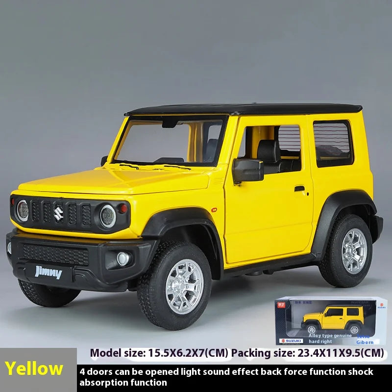 Suzuki Jimny 1:24 - Miniatura de Metal Die-cast com Luzes - Perfeito para Colecionadores e Crianças (4+ anos)