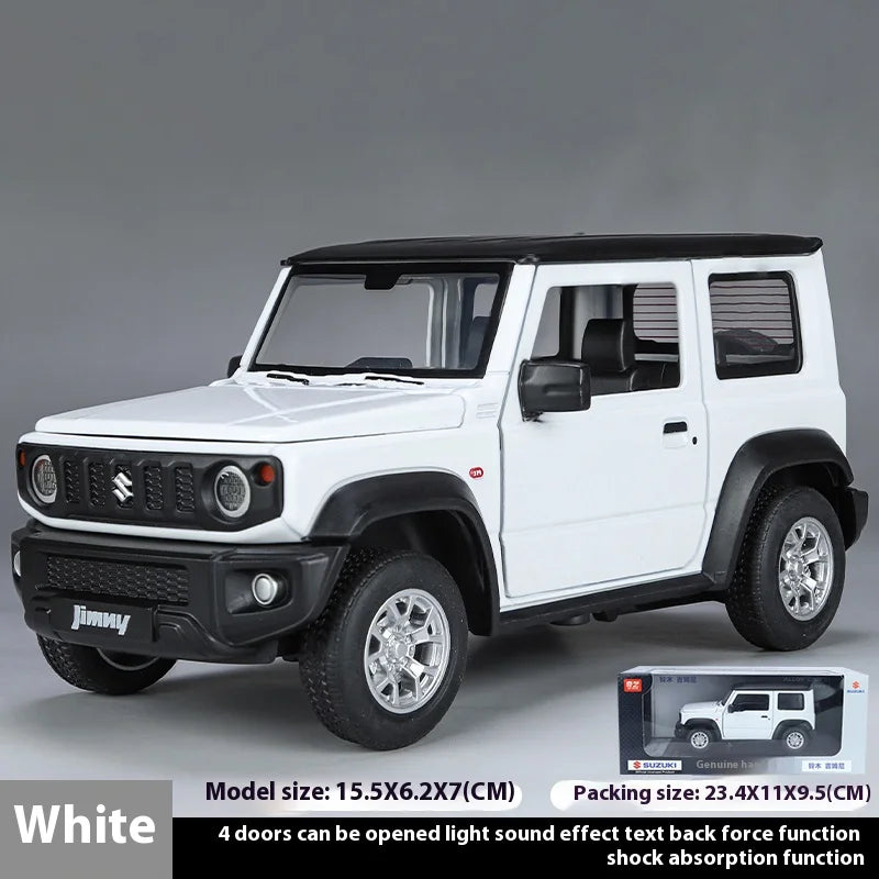 Suzuki Jimny 1:24 - Miniatura de Metal Die-cast com Luzes - Perfeito para Colecionadores e Crianças (4+ anos)