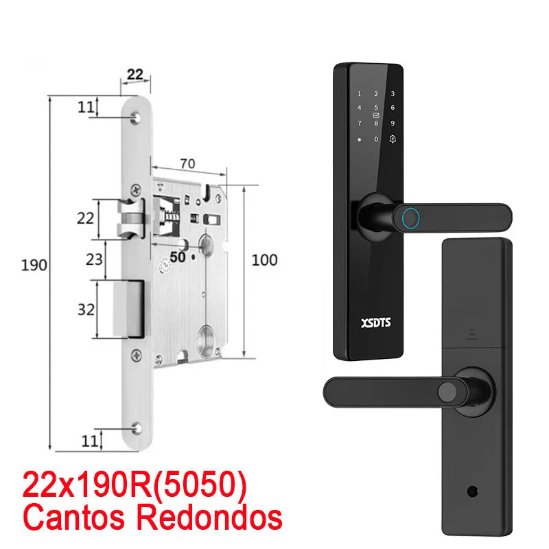 Fechadura Eletrônica com Desbloqueio por: Biometria, senha, cartão ou chave