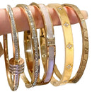 Conjunto de 5 pulseiras ZAKOL em aço inoxidável com zircônias brilhantes