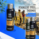 Garrafa térmica de aço inoxidável, copo isolado a vácuo com corda, 1L, 1,5L