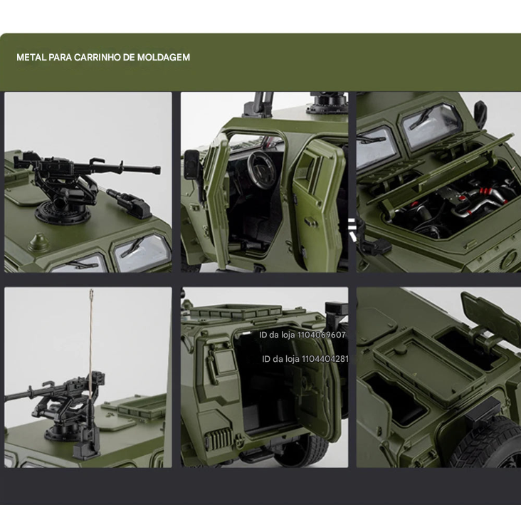 Carro Militar Tático Willys MB 1:18
