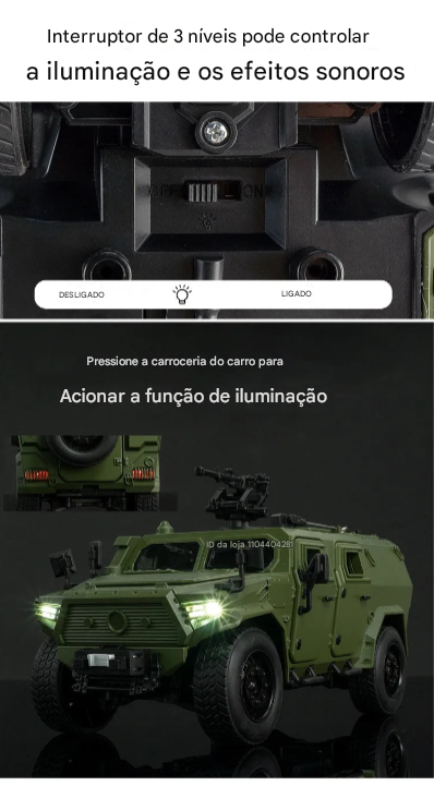 Carro Militar Tático Willys MB 1:18