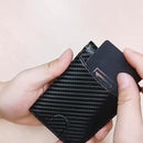 Carteira inteligente fina de couro PU com bloqueio RFID