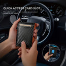 Carteira inteligente fina de couro PU com bloqueio RFID