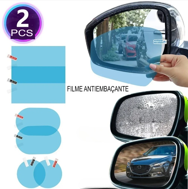 Película protetora para espelho retrovisor de carro, membrana antiembaçante, à prova d'água