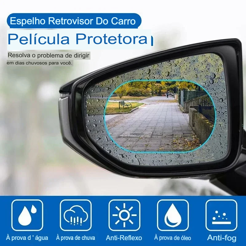 Película protetora para espelho retrovisor de carro, membrana antiembaçante, à prova d'água