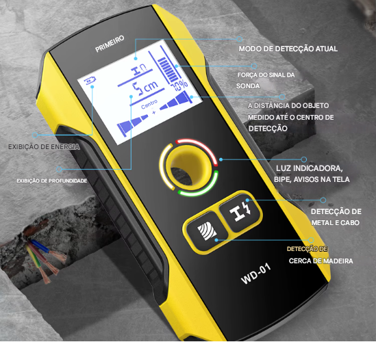 Detector de tubulações em parede