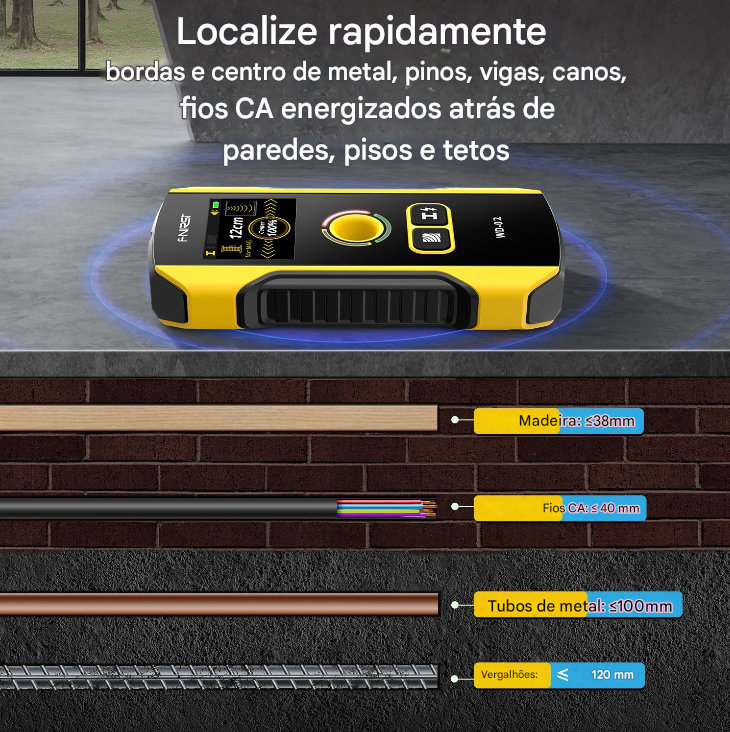 Detector de tubulações em parede