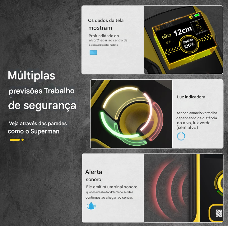 Detector de tubulações em parede